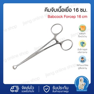 คีมจับเนื้อเยื่อ Babcock Forcep 16 ซม. ไม่มีฟัน วัสดุทำจากสแตนเลสคุณภาพ (074002)