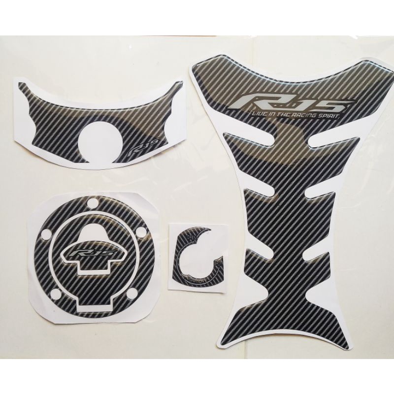 Yamaha R15 เก่านูนสัญลักษณ์ tankpad สามเหลี่ยมฝาครอบถังกุญแจสติกเกอร์นูนเก่า R15