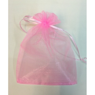 [พร้อมส่ง] ถุงผ้าแก้ว 15x20 cm ถุงหูรูด ใส่ของชำร่วย 12 ใบ 15x20 cm Chiffon Drawstring Bag - Organza Bag 12 Pieces