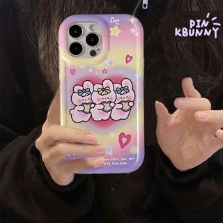 เคสโทรศัพท์มือถือแบบนิ่ม ลายการ์ตูนกระต่าย หัวใจ Fe4 สําหรับ iPhone 13 14plus 12 11 14Pro max