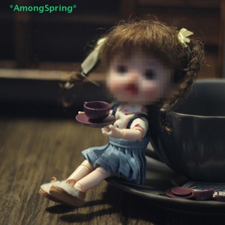 Amongspring&gt; ใหม่ จานรองแก้วกาแฟ ขนาดมินิ 1:12 DIY สําหรับตกแต่งบ้านตุ๊กตา 3 ชิ้น ต่อชุด