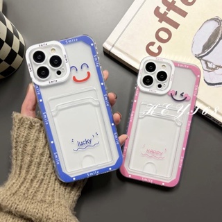 เคสโทรศัพท์มือถือแบบนิ่ม tpu ลายหน้ายิ้ม ดวงตานางฟ้า พร้อมช่องใส่บัตร สําหรับ OPPO A15 A16 A16K OPPO A31 2020 A9 A5 2020 A53 A54 A55 4G A57 A74 A76 A92 A52 A8