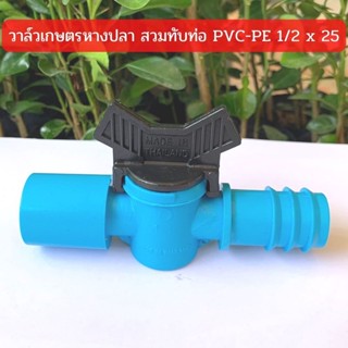 วาล์วเกษตรหางปลาสวมทับท่อ PVC-PE 1/2" x 25