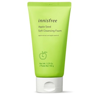 innisfree Apple seed Soft Cleansing Foam 150 g โฟมทำความสะอาดผิวพร้อมฟองหนานุ่มที่มีส่วนผสมของน้ำมันเมล็ดแอปเปิ้ล