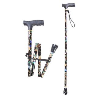 92cm Adjustable Folding Floral Metal Cane Trekking Hiking Lightweight Foldable Walking Sticks For Elderly Old Man telesc