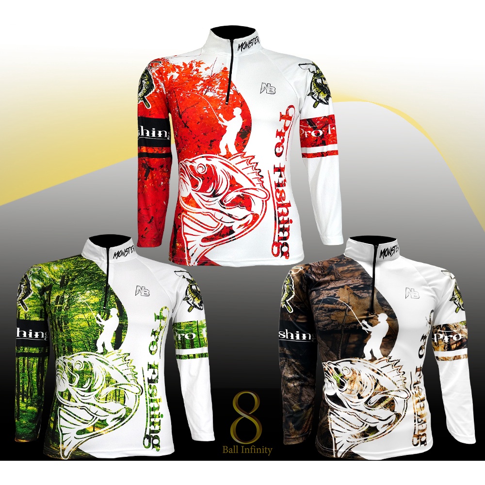 Setสี 18 มี 3 สี_เสื้อตกปลา,ปั่นจักรยาน Pro Fishing กันแสงUV ผ้านิ่ม เบา,ใส่สบาย (สินค้าพร้อมส่ง)