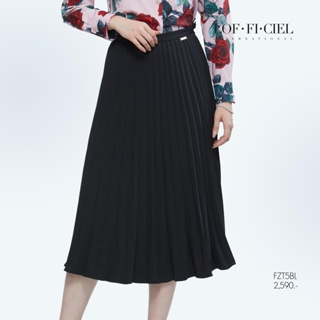 LOFFICIEL Skirt กระโปรงพลีทผ้าเครปทวิล (FZT5BL)