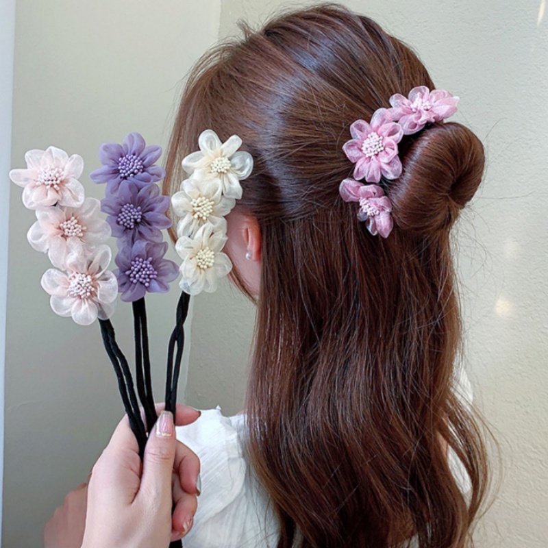 แฟชั่นผู้หญิง ลูกไม้ ดอกไม้ เครื่องม้วนผม เกาหลี DIY หัวบอล ดัดผม เหล็ก เครื่องมือจัดแต่งทรงผม ย้อนยุค ผ้ามุก กิ๊บติดผม เครื่องมือทําผม ติดผม โบว์ กิ๊บติดผม เครื่องประดับ