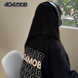 【พร้อมส่ง】เสื้อยืดแขนสั้นลําลอง ผ้าฝ้าย พิมพ์ลายโลโก้ตัวอักษร 404MOB ทรงหลวม อเนกประสงค์ สําหรับผู้ชาย และผู้หญิง