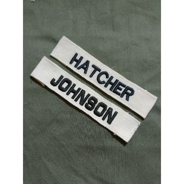 อาร์มป้ายชื่อขาว-งานปัก เสื้อทหาร OG107,P58,P63,P64,M51,M65 #VIETNAMWAR #KOREANWAR