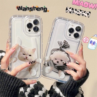 เคสโทรศัพท์มือถือ ซิลิโคนใส กันกระแทก ลายสุนัข แมวน่ารัก สําหรับ Iphone 14promax 13 11 14pro 12 14plus