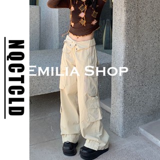 EMILIA SHOP กางเกงขายาวกางเกงเอวสูงกางเกงขายาวผู้หญิงสไตล์เกาหลี 2022 ใหม่ รุ่นใหม่ Korean Style High quality สบาย ES220368 36Z230909