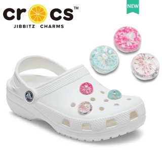 Crocs jibbitz ชุดปุ่มกด รูปดอกไม้สีเหลืองอําพันน่ารัก สําหรับตกแต่ง