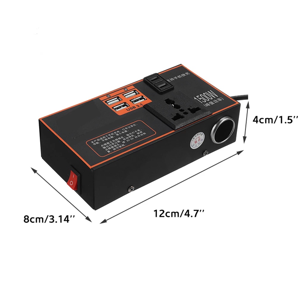 ✅พร้อมส่ง🔥อินเวอร์เตอร์รถยนต์ 12V เป็น 220V มัลติฟังก์ชั่น แปลงไฟรถยนต์ สำหรับพาหนะ ใช้งานง่าย - รูปที่ 6