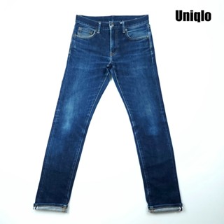 ยีนส์ Uniqlo Selvedge เอว 30 เฟดใช้งาน ผ้ายืดนิดๆ ขาเดฟ