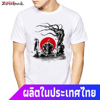 เสื้อยืดแขนสั้น Fullmetal Alchemist Anime Sumi เสื้อยืดลําลองสําหรับผู้ชายแขนสั้นคอกลมขนาดใหญ่พิมพ์ลาย Camiseta Short sl