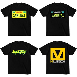 เสื้อยืดคอกลม พิมพ์ลาย Mingyuan Cyberpunk Nightcity สีดํา สีขาว สําหรับผู้ชาย และผู้หญิง