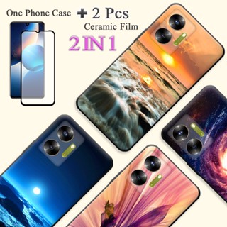 2 IN 1 เคสโทรศัพท์มือถือ TPU แบบนิ่ม พร้อมฟิล์มนิรภัย หลากสี สําหรับ Infinix Zero 20 X6821