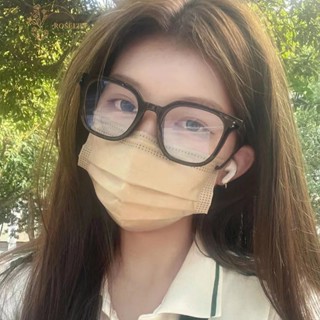 Roselife แว่นตาเลนส์ใส กรอบสี่เหลี่ยม ขนาดใหญ่ สองจุด ทันสมัย แฟชั่นสําหรับผู้ชาย ผู้หญิง ออกนอกบ้าน OOTD