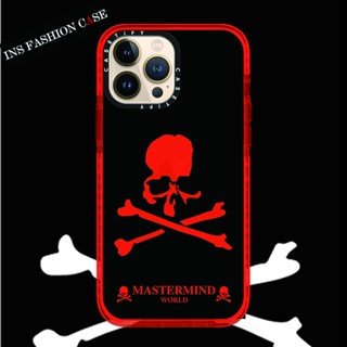 Casetify X MASTERMIND WORLD Skull เคสโทรศัพท์มือถือแบบนิ่ม ใส กันกระแทก ลายกะโหลกศีรษะ สีแดง สําหรับ iPhone 14 13 12 11 Pro MAX IX XS MAX XR 6 6s 7 8 Plus