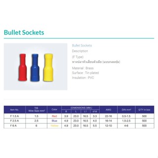 หัวเสียบตัวเมีย รุ่นกลมหุ้ม (BULLET SOCKETS)"T-LUG"