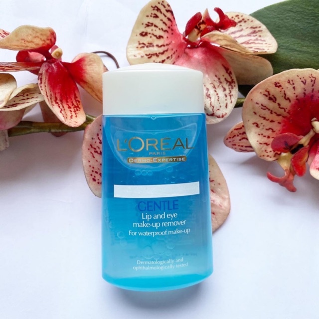 125 ml. ผลิต 03/25 Remover Loreal ลอรีอัล ล้างเครื่องสำอางค์ รีมูฟเว่อร์ Loreal Paris Gentle Lip and eye Make-up Remover