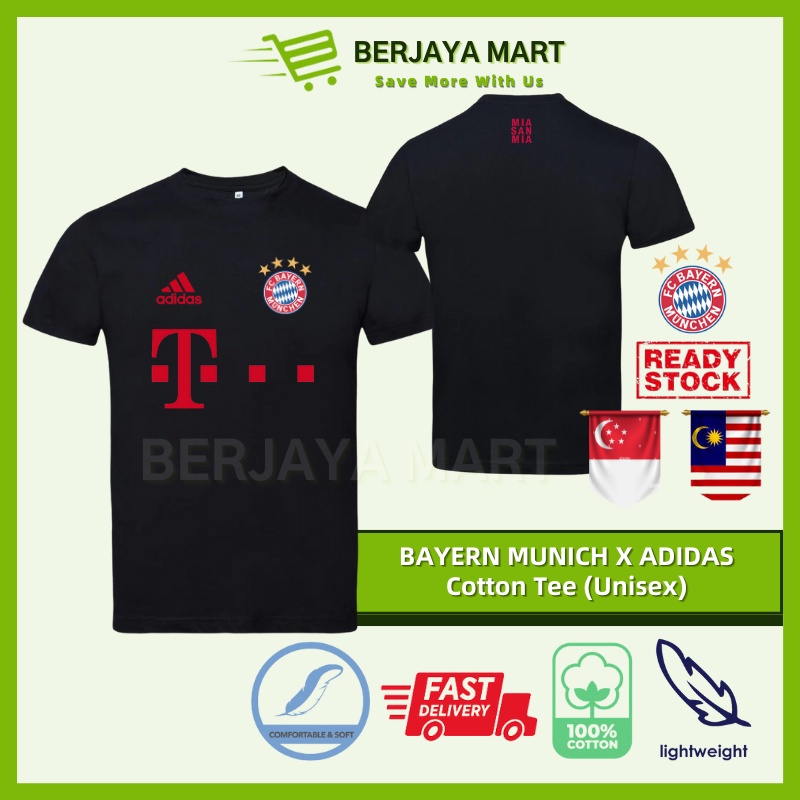 ADIDAS X BAYERN MUNICH Tee (Unisex) ผ้าฝ้าย 100% คุณภาพระดับพรีเมียม Baju Tee BCMFC Unisek