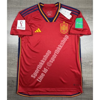 เสื้อฟุตบอล ทีมชาติ Spain Home สเปน เหย้า พร้อมอาร์มฟุตบอลโลก ปี 2022