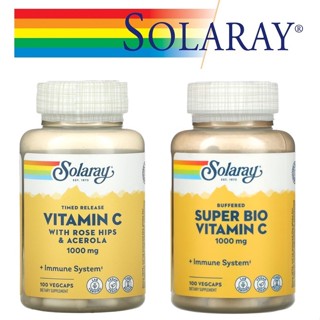 Solaray, Timed Release Vitamin C + Rose Hips  และ  Super Bio Vitamin C, 1,000 mg