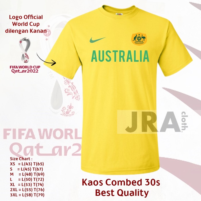 World CUP 2022 AUSTRALIA HOME COMBED 30s WORLD CUP Clothes T-Shirt FIFA