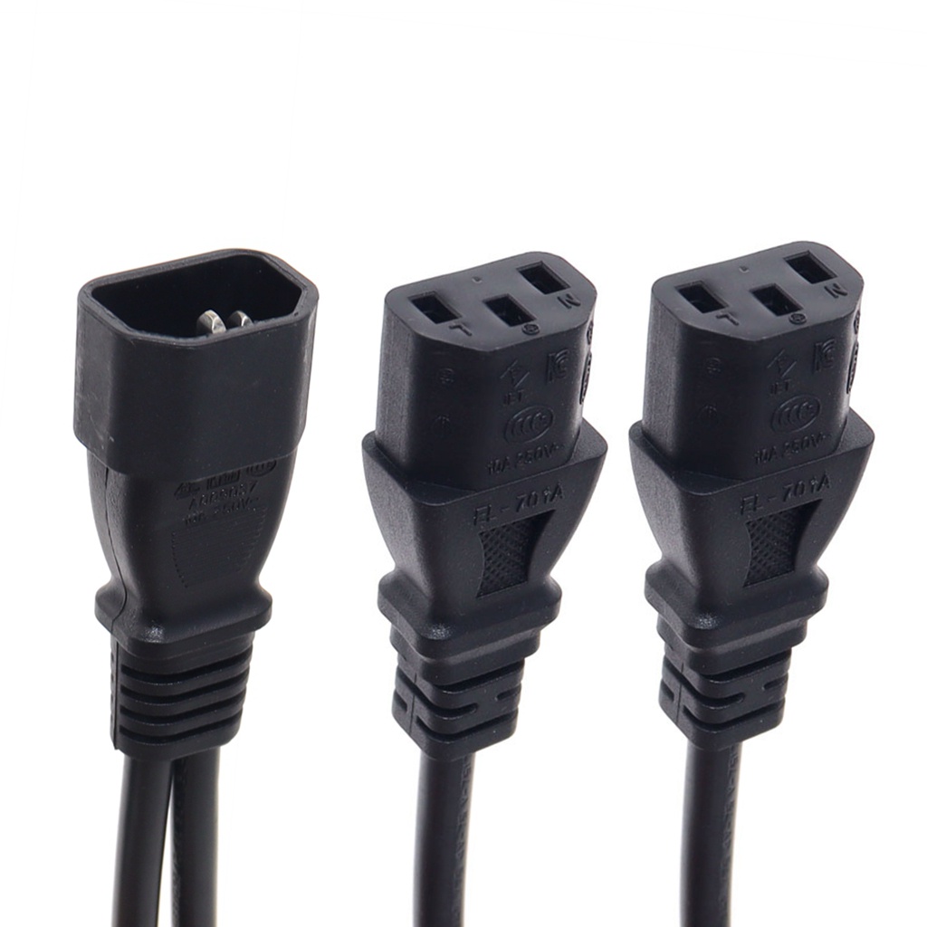 Ups อะแดปเตอร์สายเคเบิลแยกเซิร์ฟเวอร์ C14 เป็น C13 C14 เป็น Dual 5-15R C13 10A 250V 2 ชิ้น