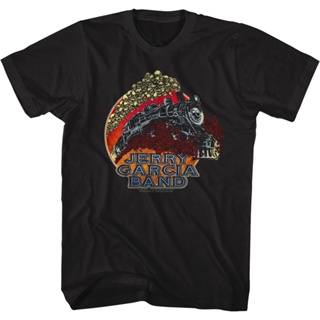 Train And Skulls Jerry Garcia Band T-Shirt เสื้อขาว เสื้อแฟชั่นผญ2022 อื่นๆ เสื้อเชิ้ต