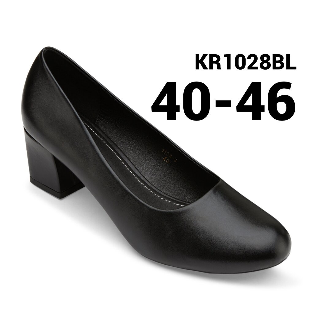 รองเท้าไซส์ใหญ่ 40-46 คัชชูเป็นทางการ ส้นตึกสูง 2 นิ้ว ใส่ทำงาน นักเรียน นักศึกษา สีดำ KR1028BL