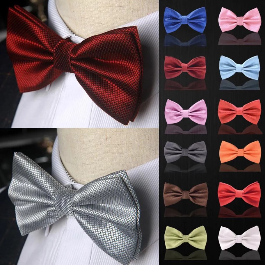 หูกระต่าย โบว์ไท โบว์ 12*6.5cm Men Prom Formal Party Pre Tied Bowtie Tuxedo Necktie Bow Tie Bowknot Accessories Bowtie ราคา ถูกที่สุด ดีลบีเคเค