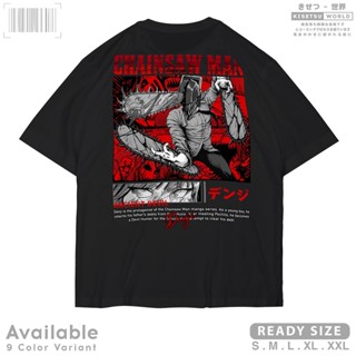 oversize T-shirt เสื้อยืด พิมพ์ลายอนิเมะ Chainsaw MAN DENJI ANCIENT DEVIL สไตล์ญี่ปุ่น x A2521 S-5XL