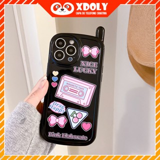 เคสโทรศัพท์มือถือ ซิลิโคน ลายเทปสีชมพูน่ารัก สไตล์เรโทร สําหรับ iphone 14 PLUS 13 PRO 12 MINI 11 XR 6S XSMAX 7 8 SE2020 X 6PLUS XS