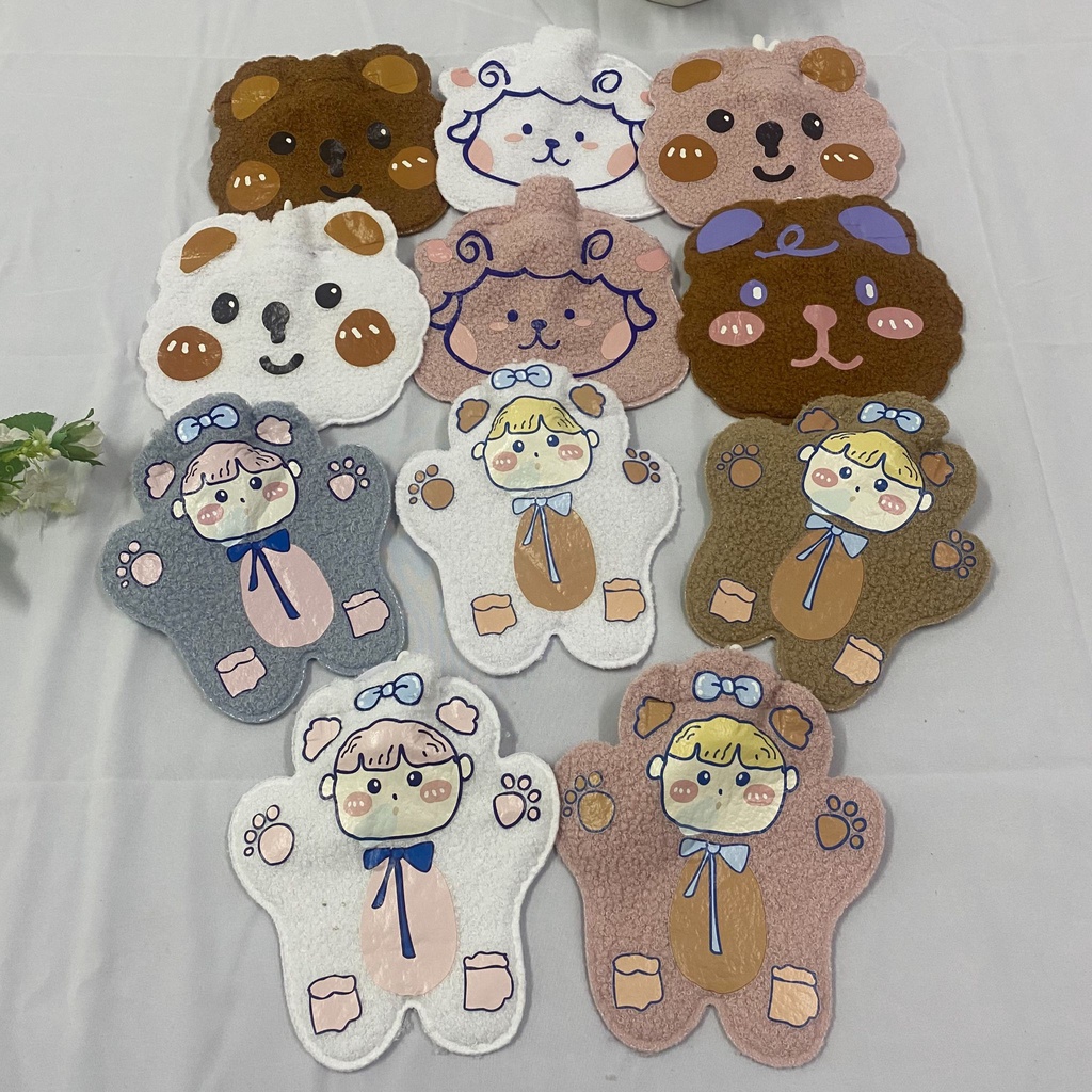 ถุงน้ำร้อนผ้ากำมะหยี่พิมพ์ลาย PVC ลายการ์ตูนน่ารัก