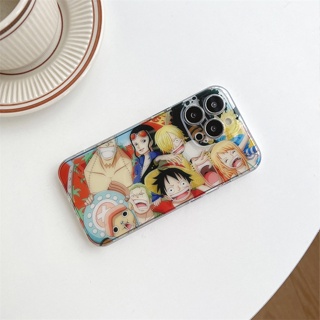 เคสแข็ง สำหรับ ไอโฟน iPhone 14 Pro Max 14 Plus iPhone 13 Pro Max iPhone 12 Pro Max iPhone 11 Pro Max Fashion Cartoon One Piece ลูฟี่ Luffy โซโร่ Zoro Collection Silicone Case