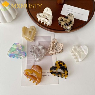 MXMUSTY Sweet Love Hair Claw Elegant Ponytail Holder Small Grab Clip Colorful Headwear Fashion Temperament Korean Style Simple Acetic Acid Board