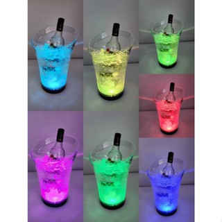 ถังน้ำแข็ง LED สี5L, LED ice bucket ถังน้ำแข็งLED ถังแช่น้ำแข็งมีไฟเปลี่ยนสี ขนาด 4L size D21*23.5*H32cm.