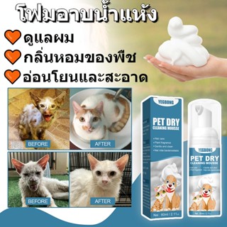 🐶พร้อมส่ง🐶โฟมอาบน้ำแห้ง โฟมอาบน้ำสัตว์เลี้ยง หมา แมว สูตรอ่อนโยน กลิ่นหอม ขนสวย สะอาด ดับกลิ่น การดูแลผมสัตว์เลี้ยง