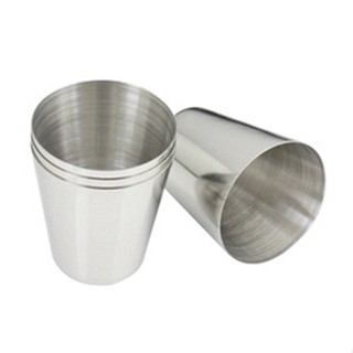 【AG】Outdoor Camping Hiking Polished Stainless Steel Whiskey Liquor Cup for Hip Flask