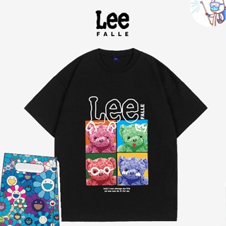 T-Shirt ☎❏◆Leefalle เสื้อยืดแขนสั้นลําลอง ผ้าฝ้าย พิมพ์ลายการ์ตูนหมีน่ารัก เข้ากับทุกการแต่งกาย แฟชั่นฤดูร้อน