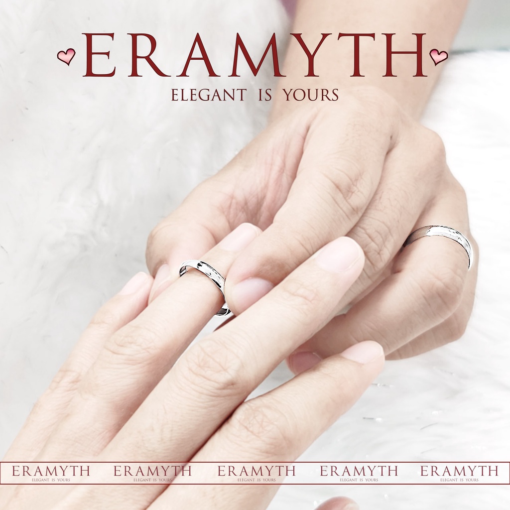 Eramyth Jewelry แหวนคู่ เงินแท้ ชุบทองคำขาว ทอง ไมครอนแท้ 18K แหวนเกลี้ยง ปลอกมีด  สินค้ามาตรฐานส่งออก