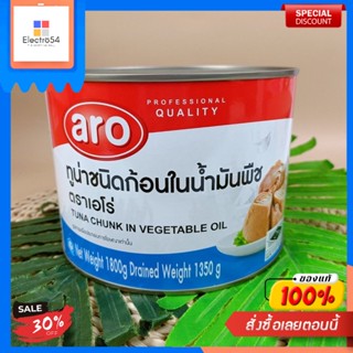 เอโร่ ทูน่าชนิดก้อนในนํ้ามันพืช 1800 กรัม x 1 กระป๋องAéro Morceaux de thon à lhuile végétale 1800 g x 1 boîte.