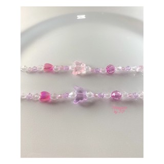 พร้อมส่ง💕กำไลข้อมือลูกปัด | Bead bracelet | ✨สร้อยข้อมือลูกปัดคริสตัลน่ารักมาก💗🦋🔮🤍