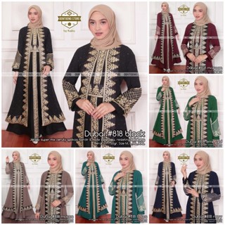 Gamis Dubai 818 ชุดเดรส ปักลาย สไตล์มุสลิม สําหรับผู้หญิง