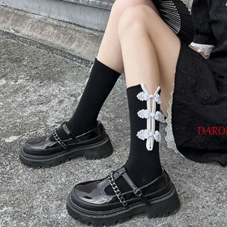 DARON Tube Socks Casual Socks Leisure Breathable Hollow Calf Socks Female JK Socks Autumn and Winter Chinese Style Women Socks