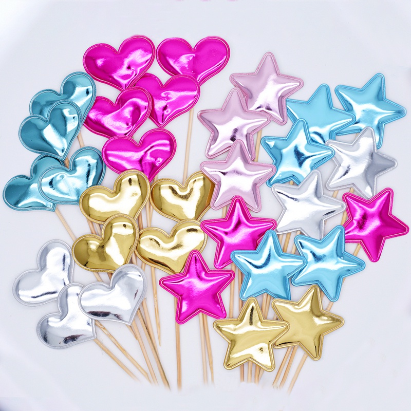 50 ชิ้น/เซ็ตP Crown ตกแต่ง Star of Love Cupcake วันเกิดเค้กตกแต่งปลั๊ก