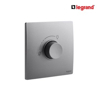 Legrand ดิมเมอร์แบบหมุน(สำหรับหลอดไส้และหลอดฮาโลเจน) 500 W สีเทาดำ 1G 500W Dimmer| Mallia Senses | Dark Silver| 281080DS